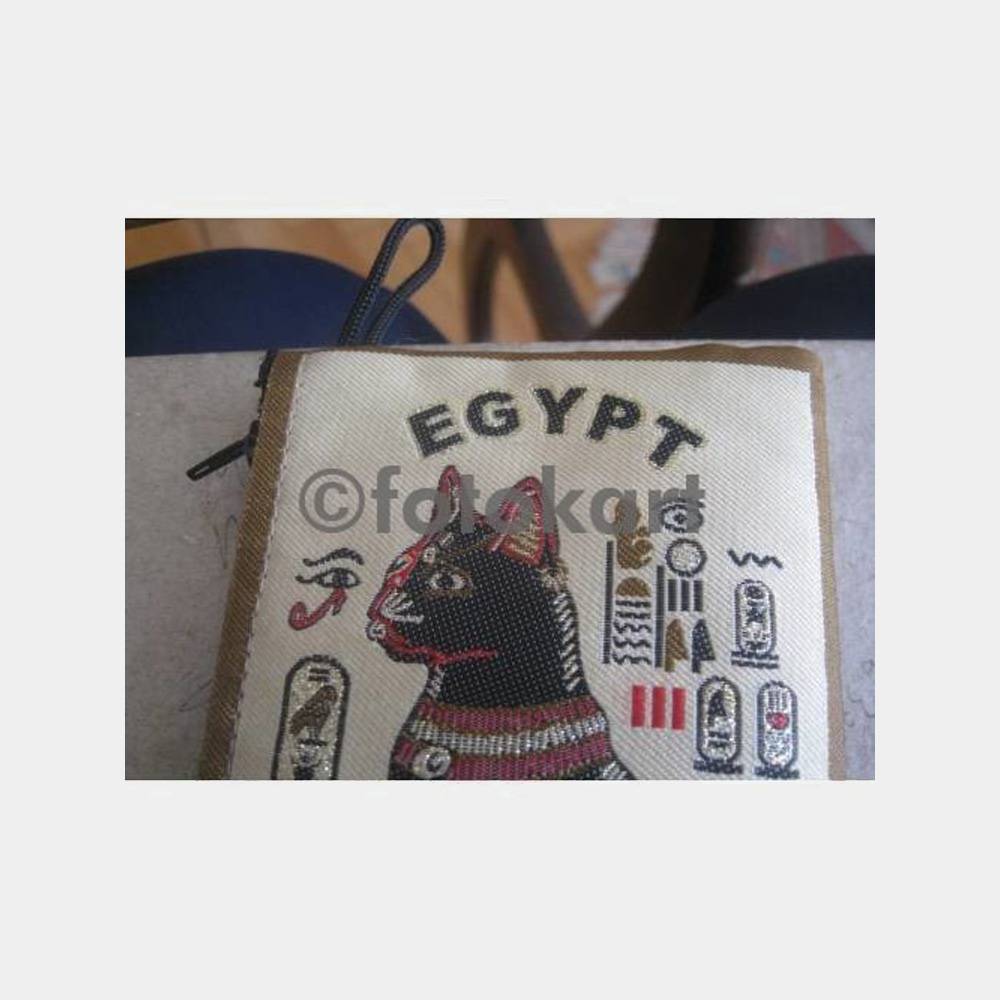Mısır Antik Kedi Motifli El Çantası fotokart