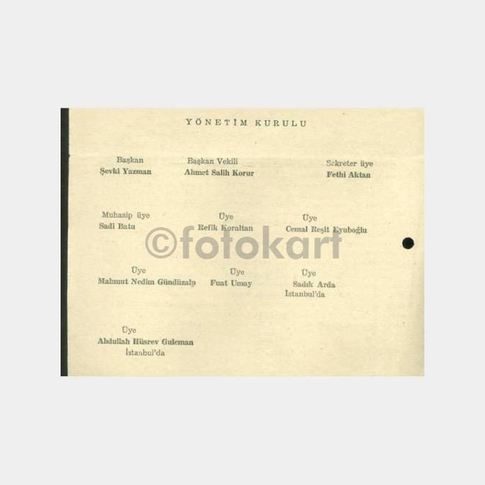 1953 İstanbul�da Ankara Evleri Kooperatif Yazısı fotokart