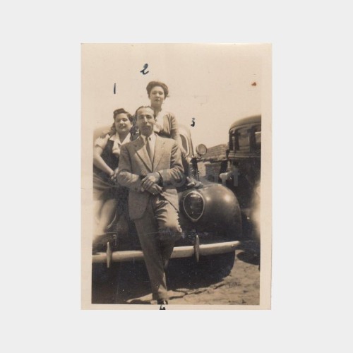 1938 Eski Otomobil ve Aile Fotoğraf