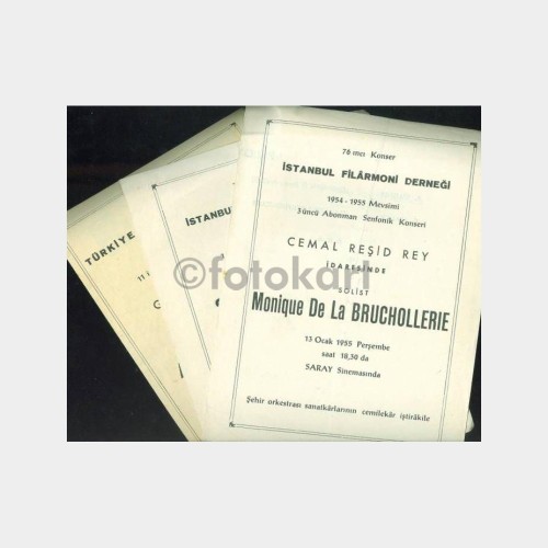1954-1958 Filarmoni Konser Programı (3 Adet-Uçak Reklam)
